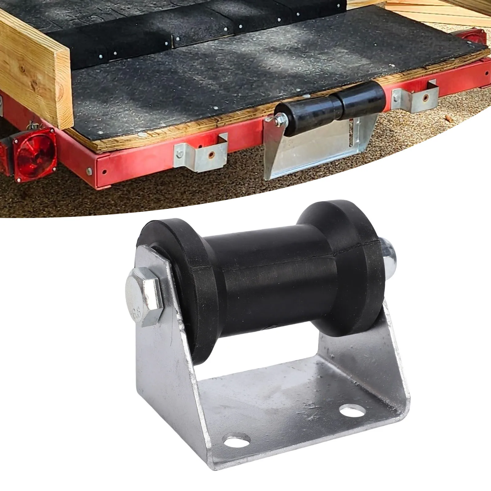 4 Inch Boat Trailer Roller with Panel Bracket Rubber Keel Roller Assembly Kit for Boat Yachts Ships Boat Trailer Keel Roller