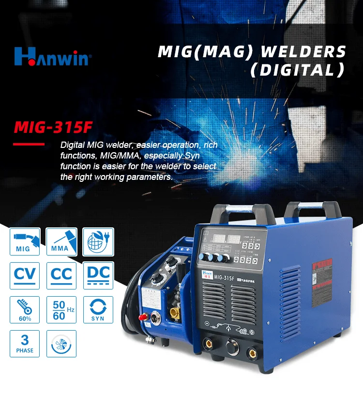 MIG-315F Driefasige Inverter Lasmachine Lgbt