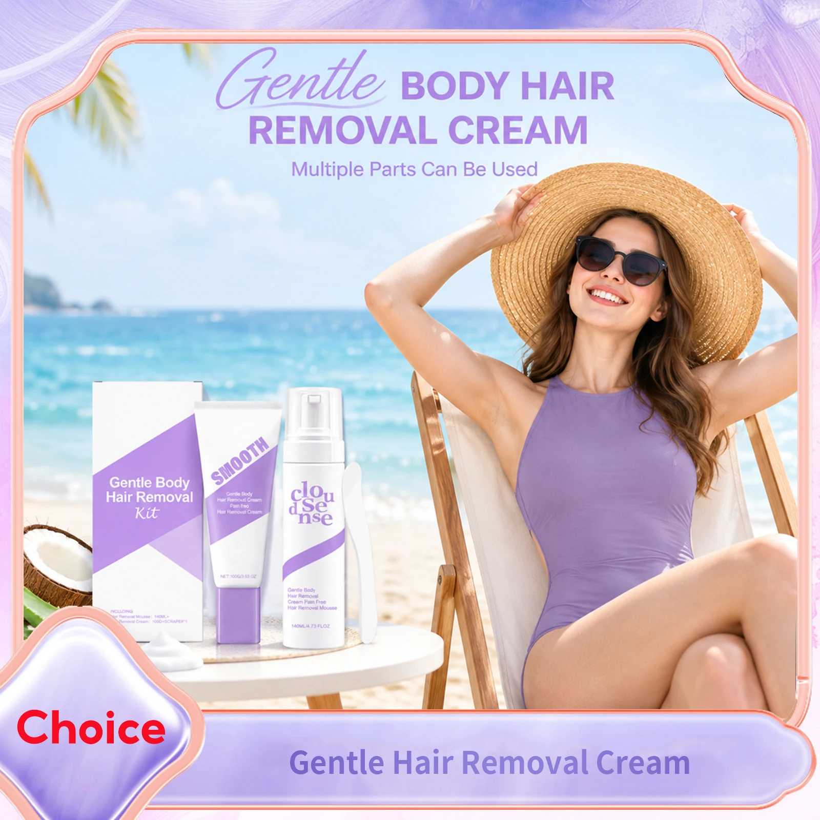 Gentle Hair Removal Mousse Spray with Scraper Refreshing Painless Armpit Legs Hairs Remover Aloe Vera Body Depilatory Cream Kit