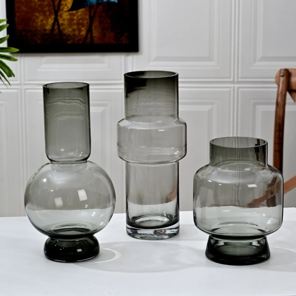 Minimalist Geometric Flower Vase Clear Hydroponic Plant Bottle DIY Flower Arrangements Florist Shop Living Room Decoration