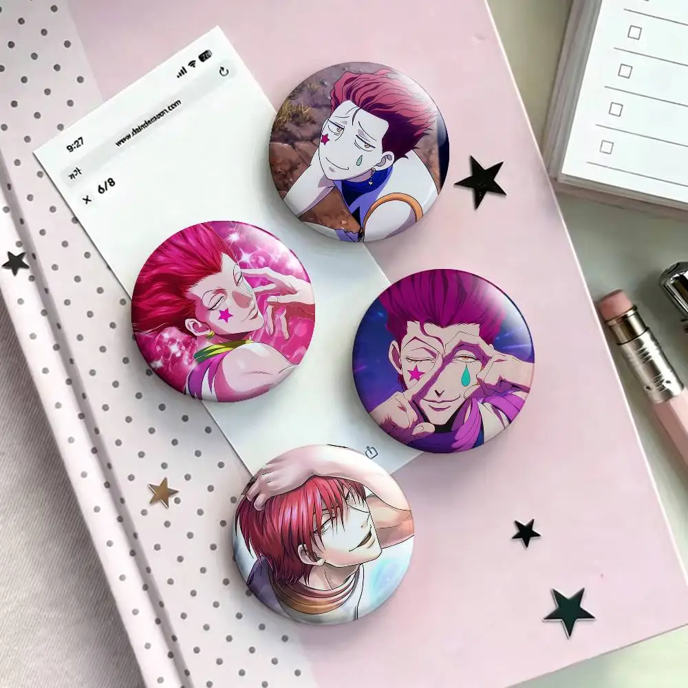H-Hisoka H-Hunter X Hunter Laser Badge Creative Pins Brooch for Bag Clothes Hat Decor Gifts Fans Collect