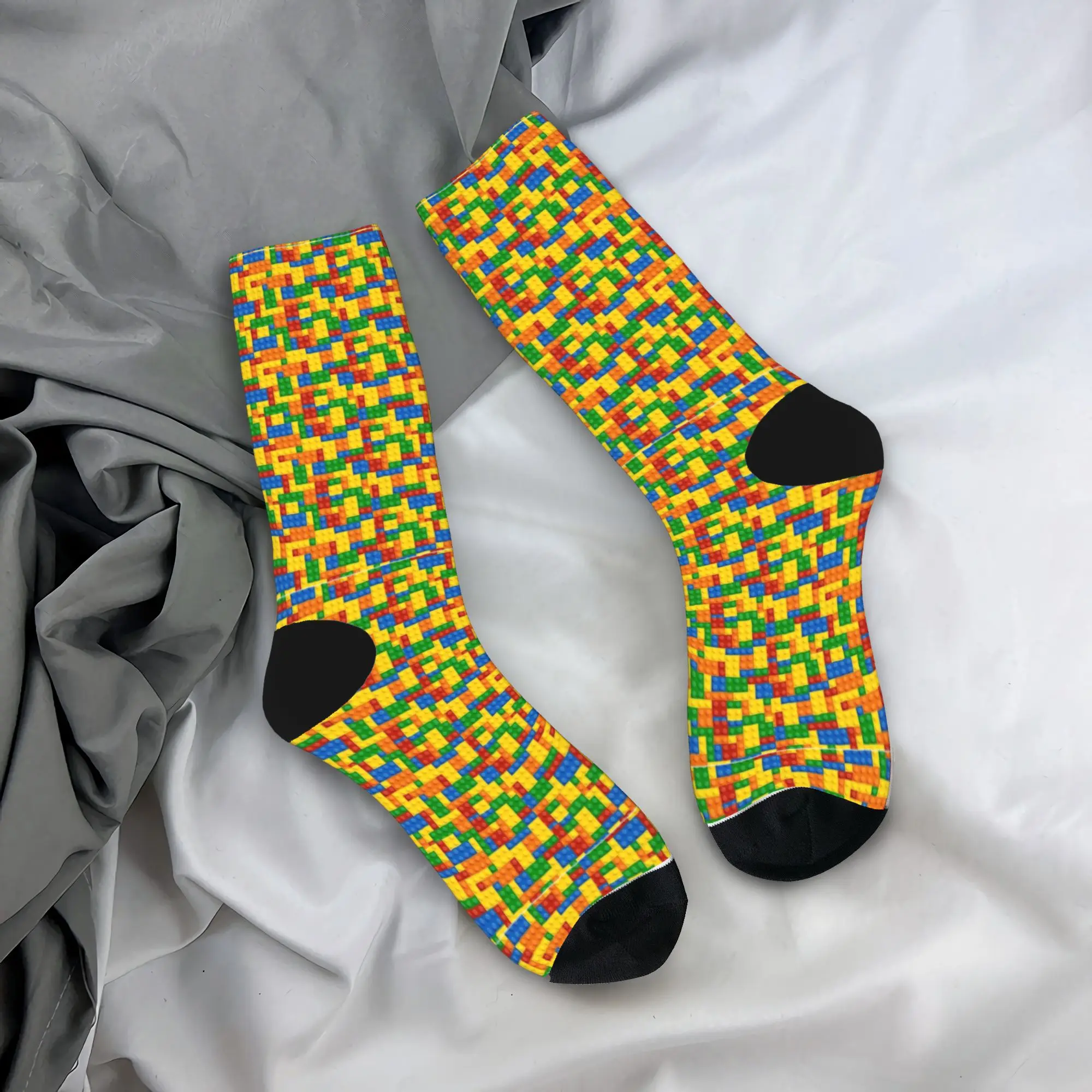 Danish Building Blocks Wink Stockings  Graphic Fashion Socks Autumn Anti-Slip Socks Adults Men Running Quality Socks