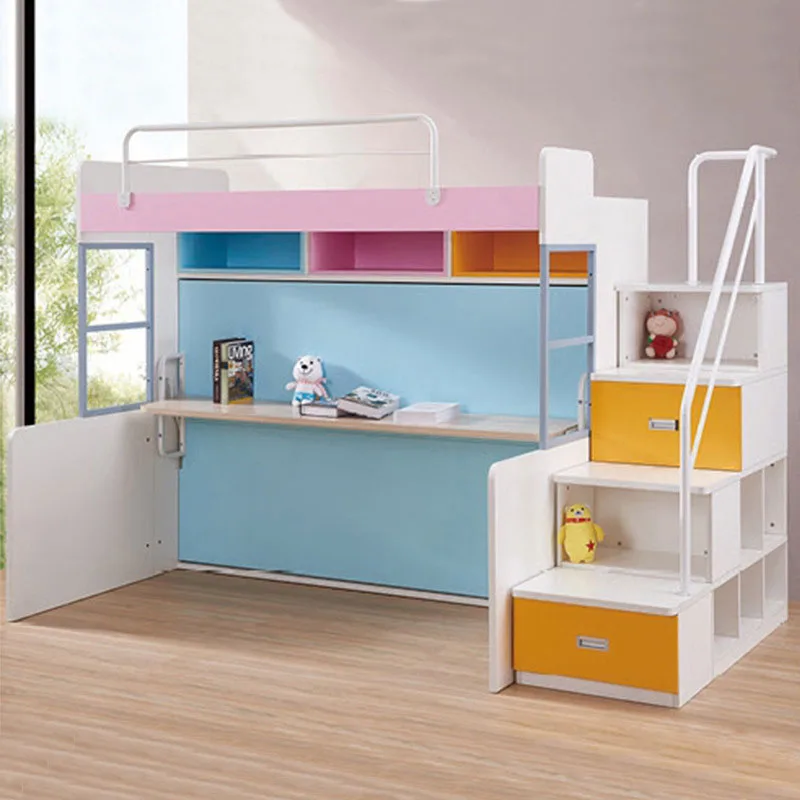 FBB Customized Multifunctional Combined Murphy Bed Hardware Ladder Side Hidden Flipped Invisible Bunk Bed with Desk for Home Lof