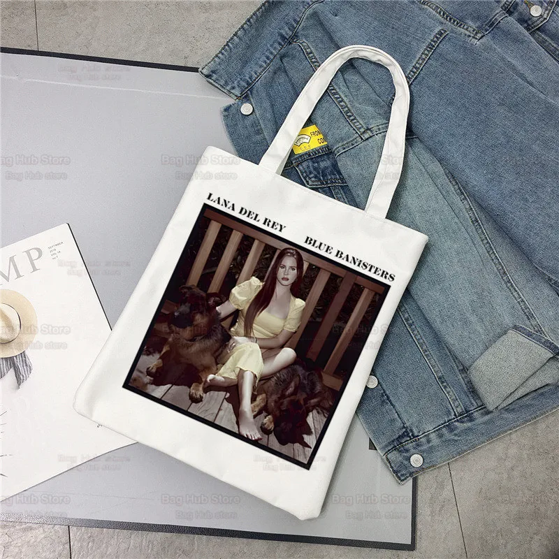 Lana Del Rey Ldr Borsa per la spesa vintage Shopper Eco Canvas Cotton Shopper Bolsas De Tela Borsa Shoping Riutilizzabile Sacolas