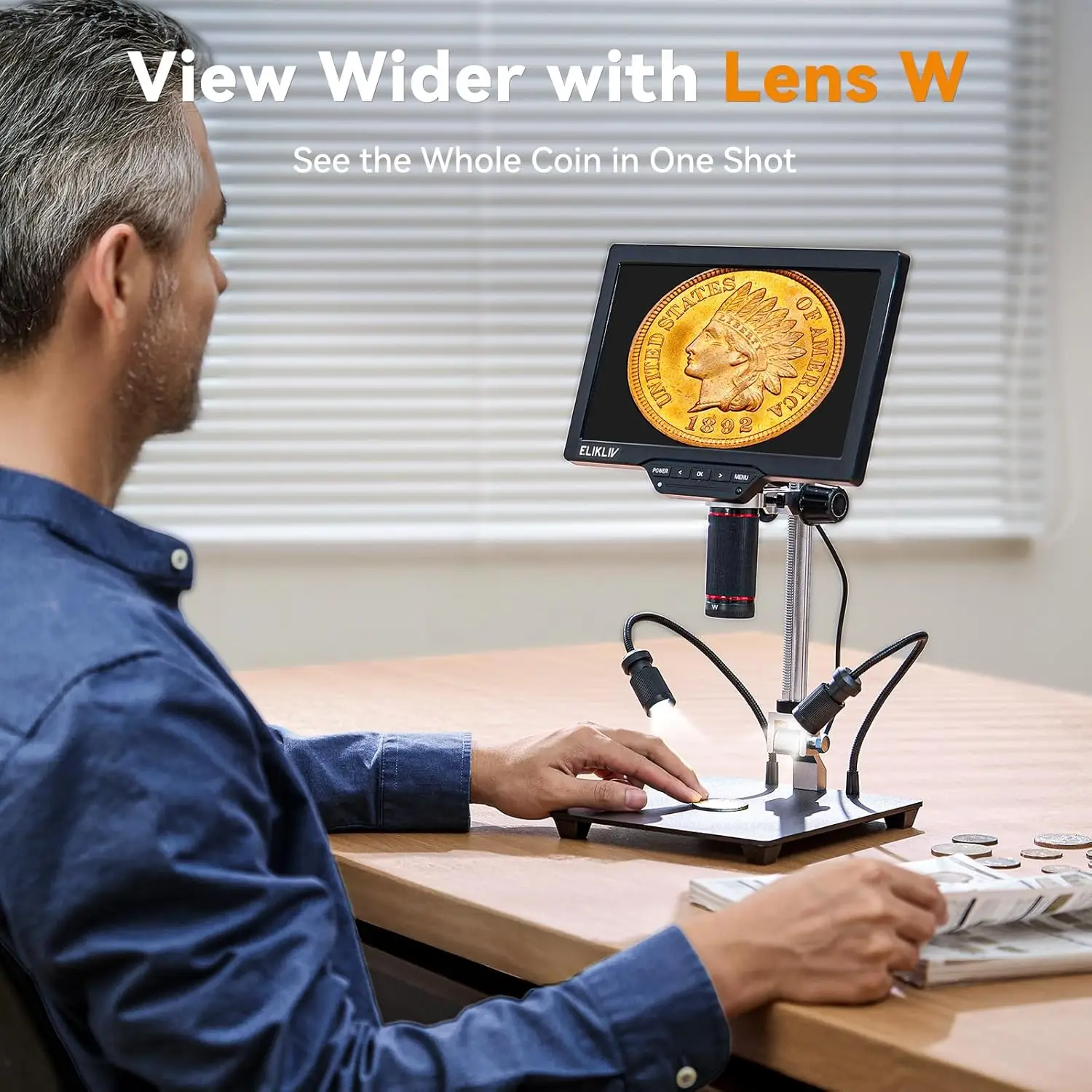 Microscope numérique Elikliv 10'' 4K 2000X pour la soudure et la réparation de circuits électroniques PCB avec microscope HDMI à 3 objectifs TL301 4K