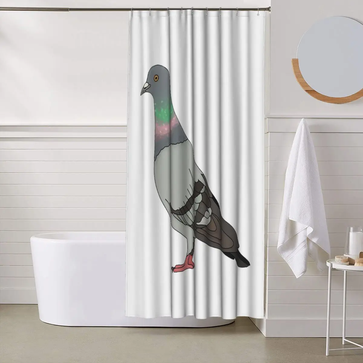 Pigeon Walk 2020 Pink Shower Curtain Bathroom Polyester Waterproof Bath Curtains with Hooks
