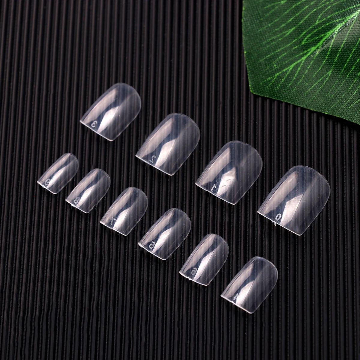 

600pcs False Nails Nail Tips Transparent Square Full Paste Manicure Stickers Fake Decals DIY Art For Party Holiday Gifts
