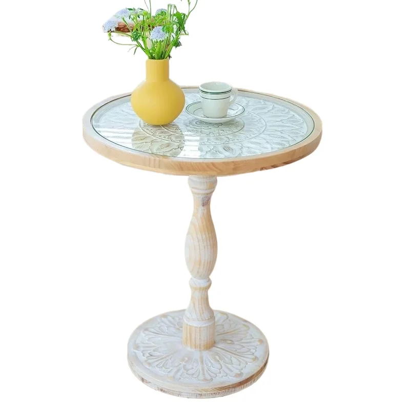 

French, retro, old, small round table, coffee table, leisure Internet celebrity bed and breakfast, balcony