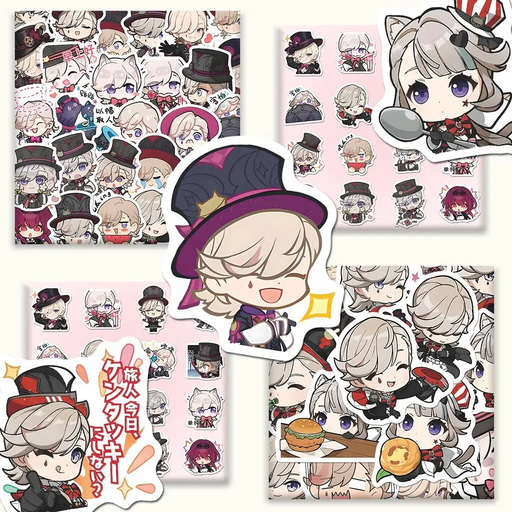 55 قطعة من ملصقات Genshin Impact Lyney اللطيفة للكمبيوتر والهاتف المحمول DIY ملحقات ألعاب الديكور للأولاد ملصق لعبة هدية #2