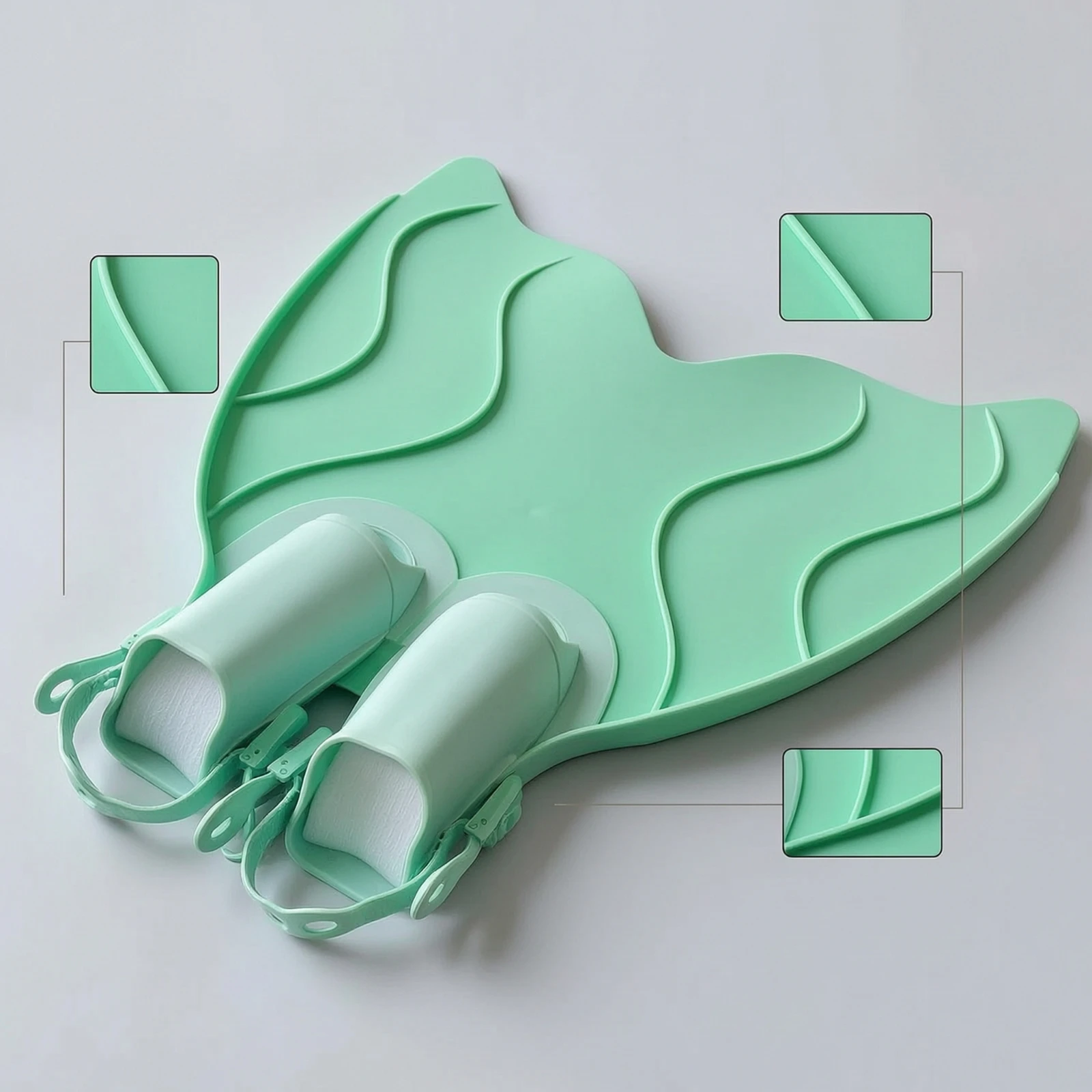 Mermaid Tail Monofin One-Piece Mermaid Fin Monofin Open-Heel Swim Flipper Easy to Put on and Removal for Swimmers