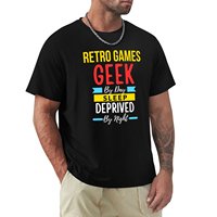 Retro games geek by day sleep deprived by night T-Shirt blacks customizeds oversized aesthetic clothes mens vintage t shirts