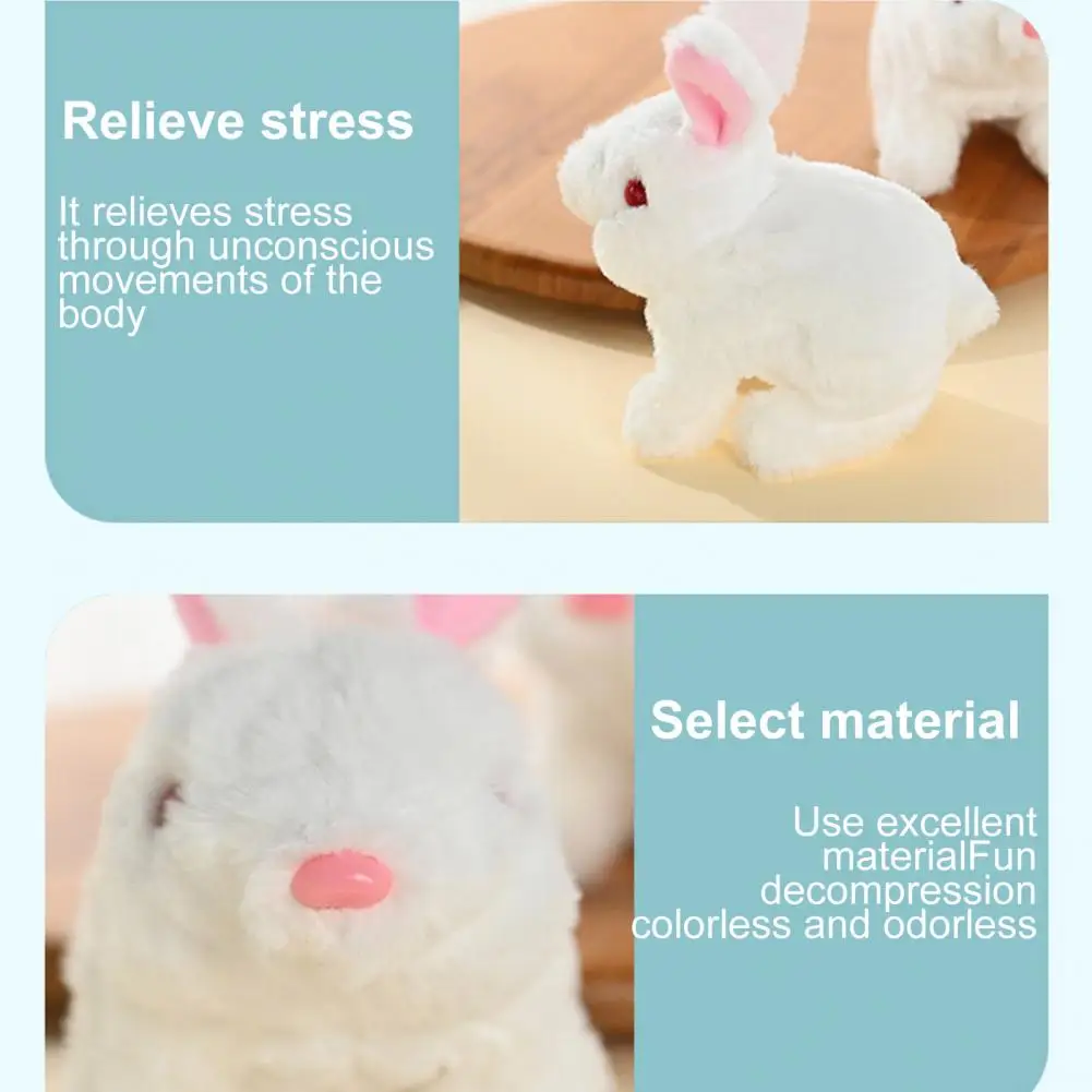 Bunny Toy Dog Plush Toy Adorable Battery-powered Kids Rabbit Plush Toy Electric Bunny with Sound Light Automatic Walking Fun