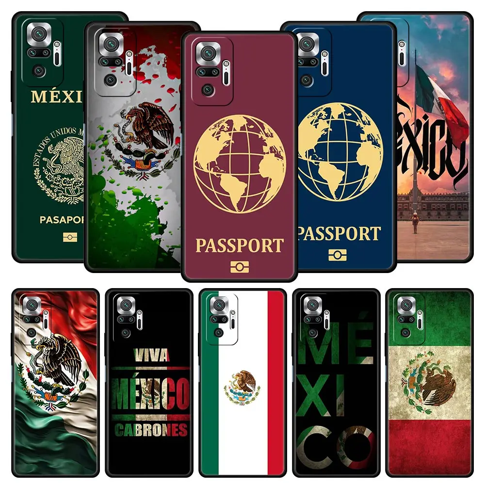 Phone Case For Xiaomi Redmi Note 14 13 12 5G 11 10 Pro Plus 4G 9S 9 14C 13C 12C 10C 9C 9A Soft TPU Cover Mexico Passport