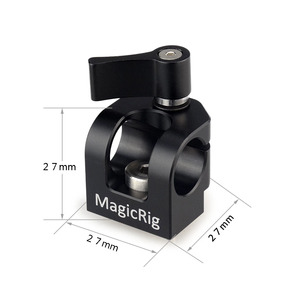 MAGICRIG Single Hole 15mm Rod Clamp with ARRI Accessory Mount on Camera Cage / Camera Handle / Cheese Plate for Rod Extension