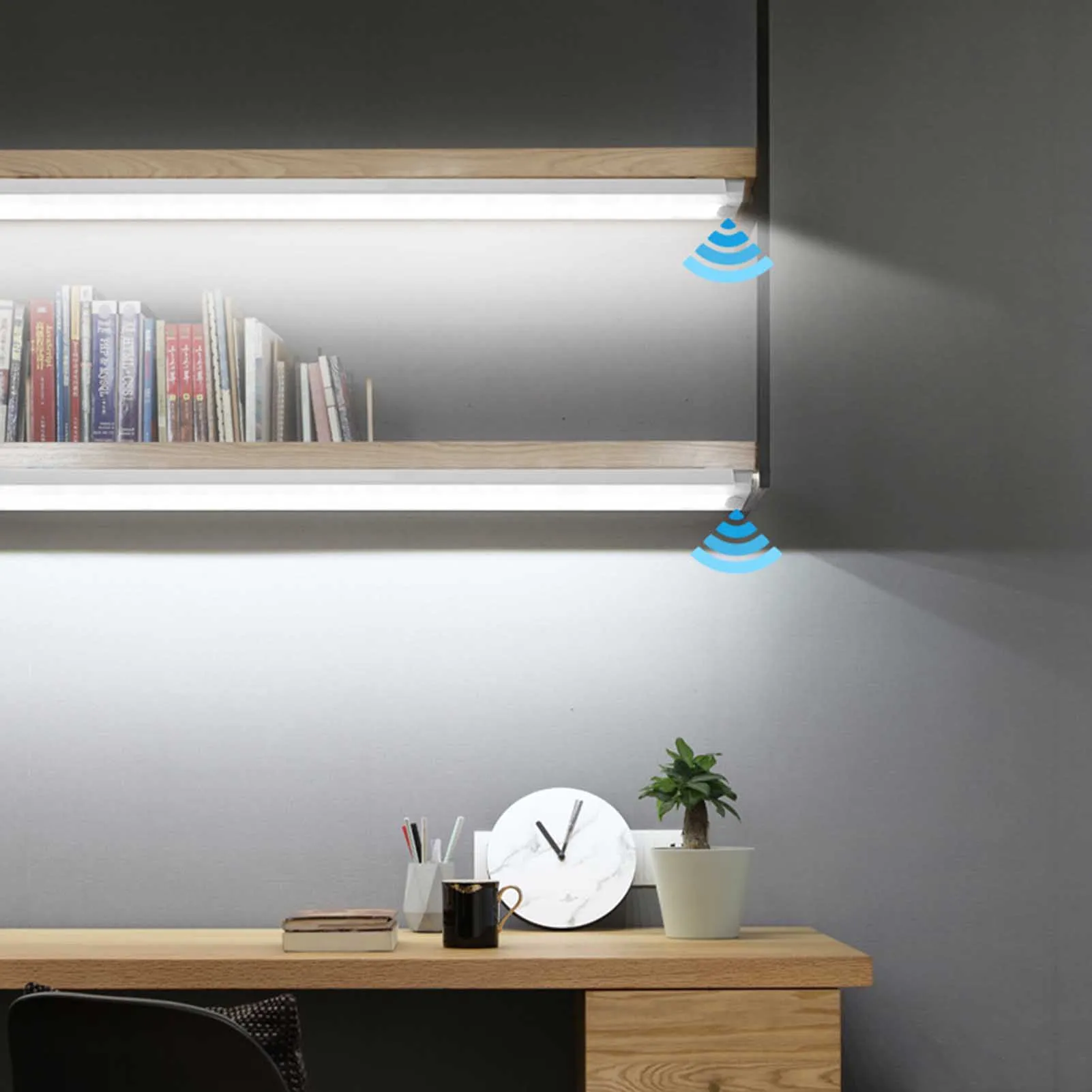 LED Night Light Magnetic Rechargeable Strip Lamp Motion Sensor Lighting for Closet Cabinet Kitchen Hallway Home Indoor Use