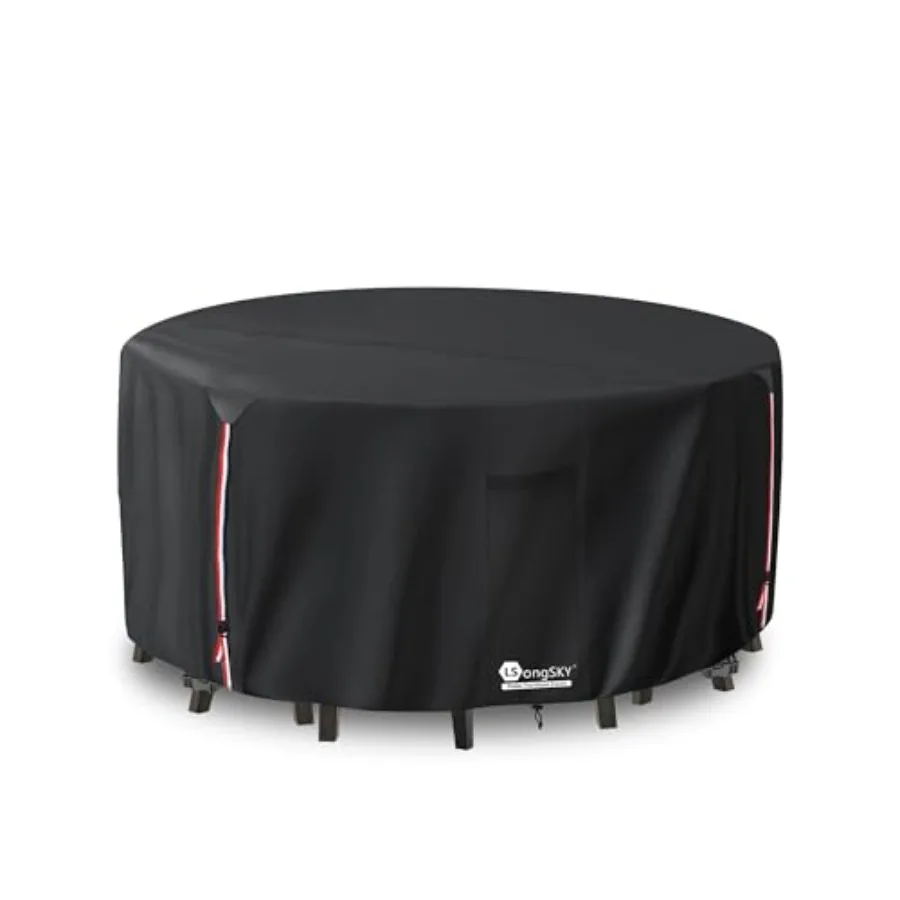 

48 inch Round Patio Table Cover600D Heavy Duty Outdoor Furniture Covers Waterproof Round Patio Table for Patio Furniture Covers
