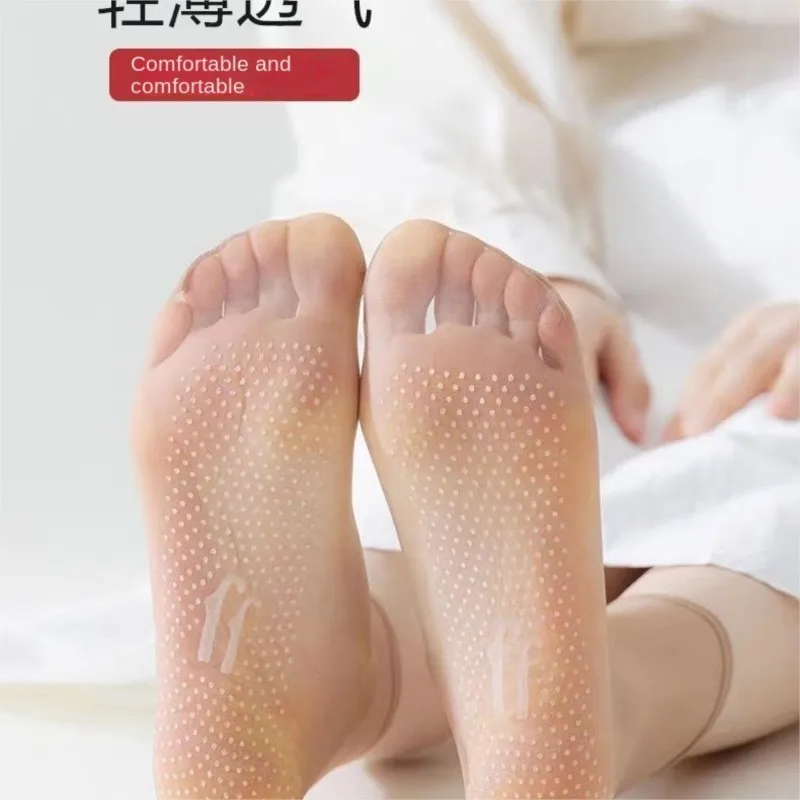 10pcs Sock Leisure Ankle Crew Fuzzy Invisible Crystal ultra-thin Traceless anti-slip Short Silk Shallow Spring Summer 2W83