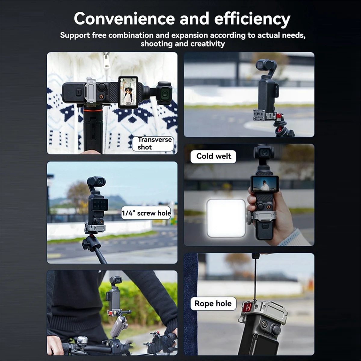 EULM قاعدة تثبيت قوس مغناطيسي ل DJI Osmo Pocket 3 توسيع محول زاوية قابل للتعديل كاميرا سطح المكتب قاعدة حامل حامل