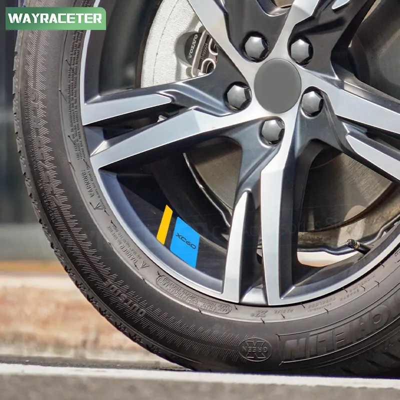 Creative Sweden Flag Car Tires Alloy Rim Wheel Sticker For Volvo XC60 XC70 S80 S60 S90 XC90 XC40 V40 V50 V60 V70 C70 C30 S60 AWD