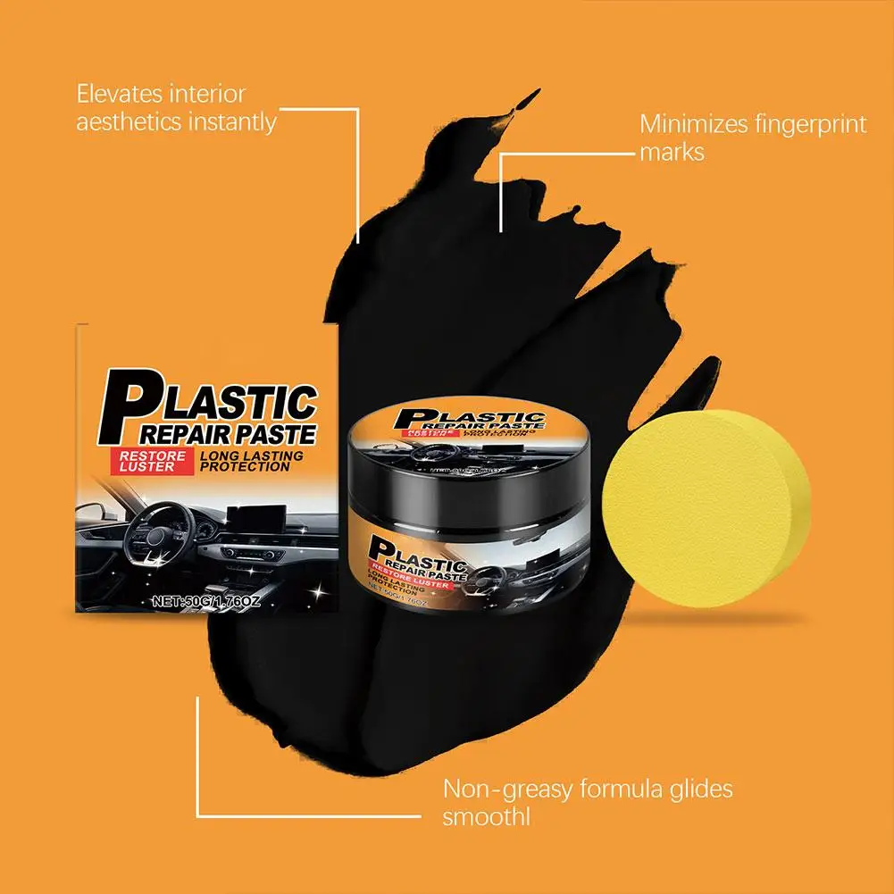 مرمم بلاستيك السيارة الجديد، منتجات تنظيف السيارات السوداء اللامعة، ترميم الجلد والبلاستيك، تجديد وتلميع السيارات #4