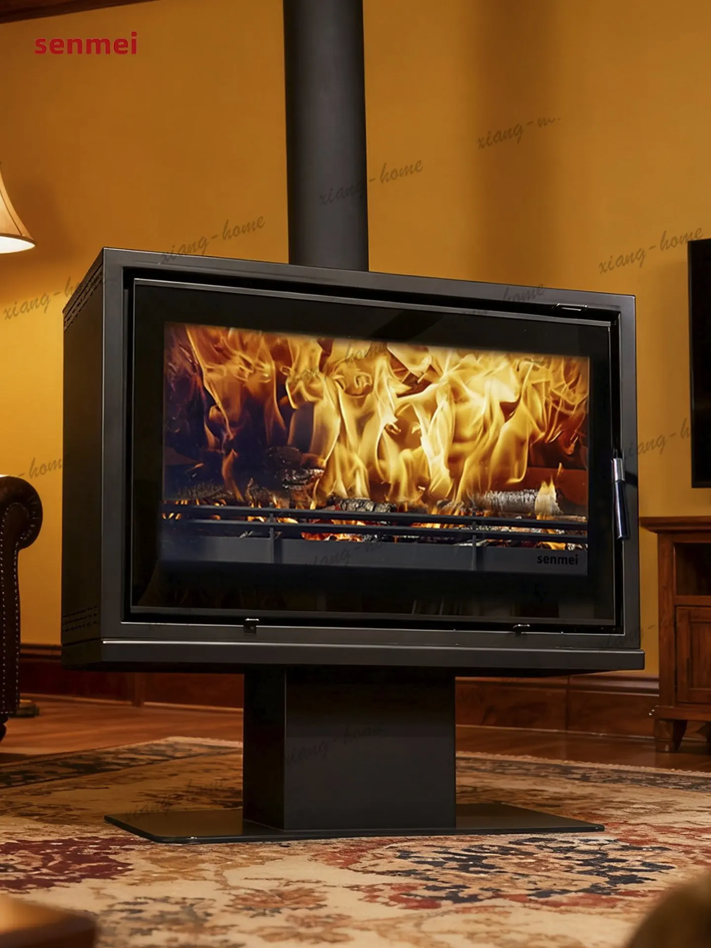 YJ European double-layer real fire fireplace full-screen light luxury villa heating firewood IMX2D2L2/L3