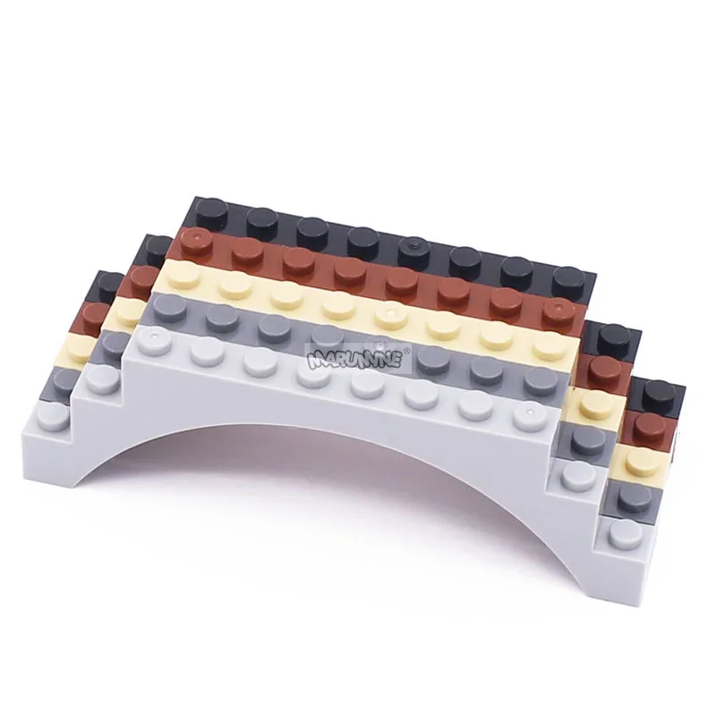 Marumine Brick Parts 20PCS 1x12x3 Raised Arch with 1 Cross Support Classic Building Block 14707 6108 Compatible Accessories Toys