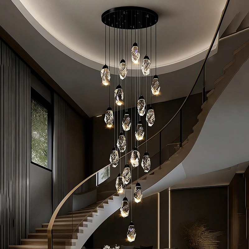 

Modern home decoration crystal chandelier, stair Pendant lamp, living room Pendant lights, interior lighting