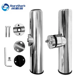Fishing Equipment Stainless Steel Rod Holders Clamp on 360 Degree Adjustable Marine Hardware Fishing Rod Holder for Boat Rails