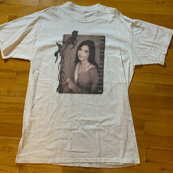 VTG Nanci Griffith Flyer Tour Shirt Short Sleeve White Unisex S-5XL NE1797