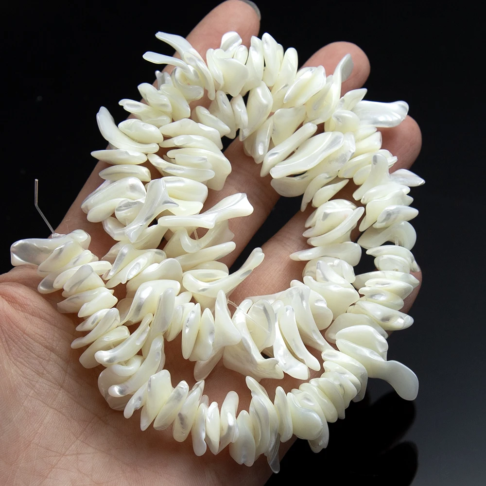 Natürliche Shell 18-25mm Weiße Farbe Unregelmäßig Geformte Lose Perlen Strang Machen DIY Böhmischen Frauen Armband Halskette Zubehör