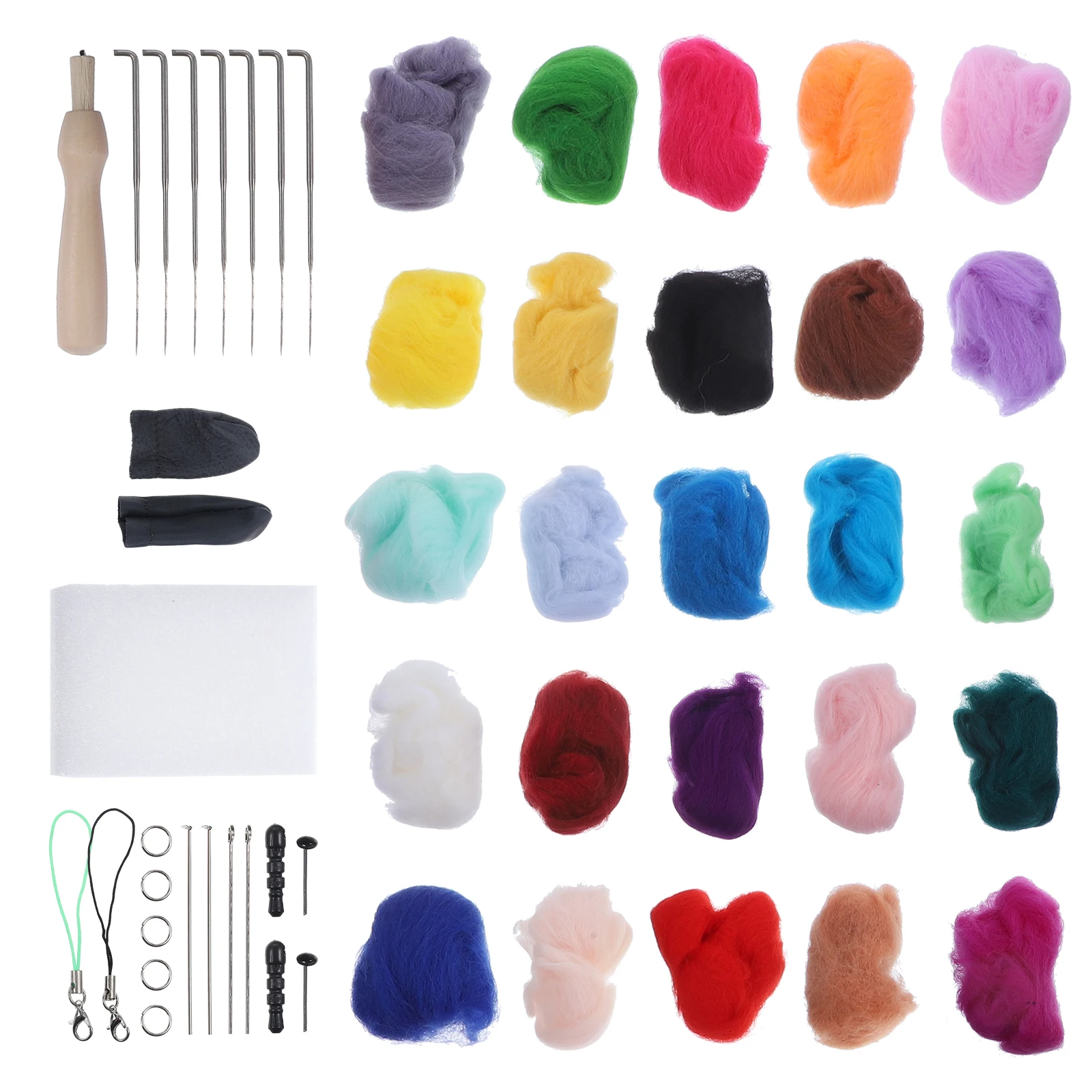 

1Set Filling Wool Strip Creative Needle Felting Kit Handmade Felt Craft DIY Fun Artistic Needlework for Kids Adults