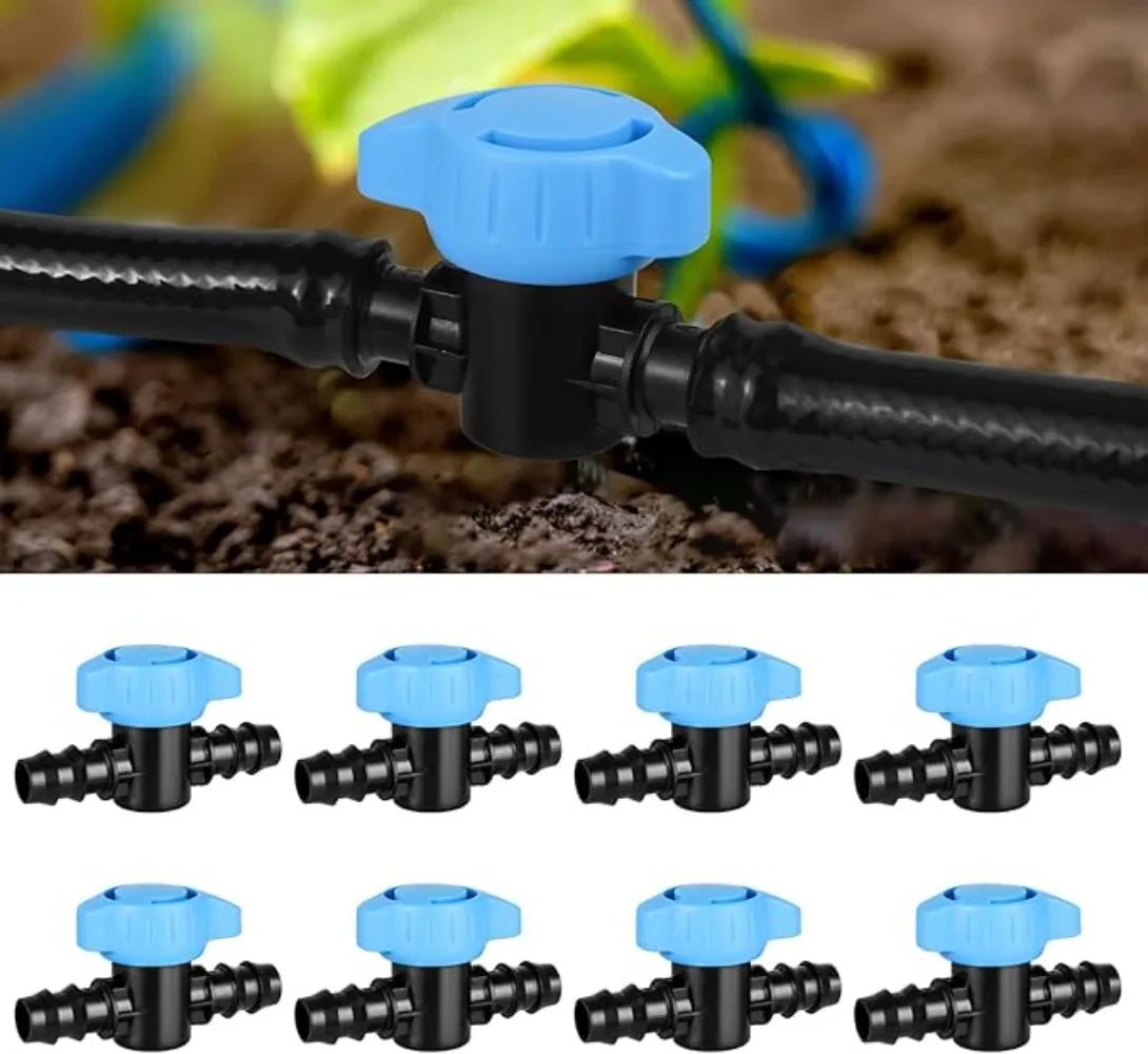 

16-миллиметровый линейный шаровой кран для капельного орошения, пластиковый водяной клапан, колючий шаровой кран, вода, масло, газ для трубок 1/2 и 5/8 дюйма