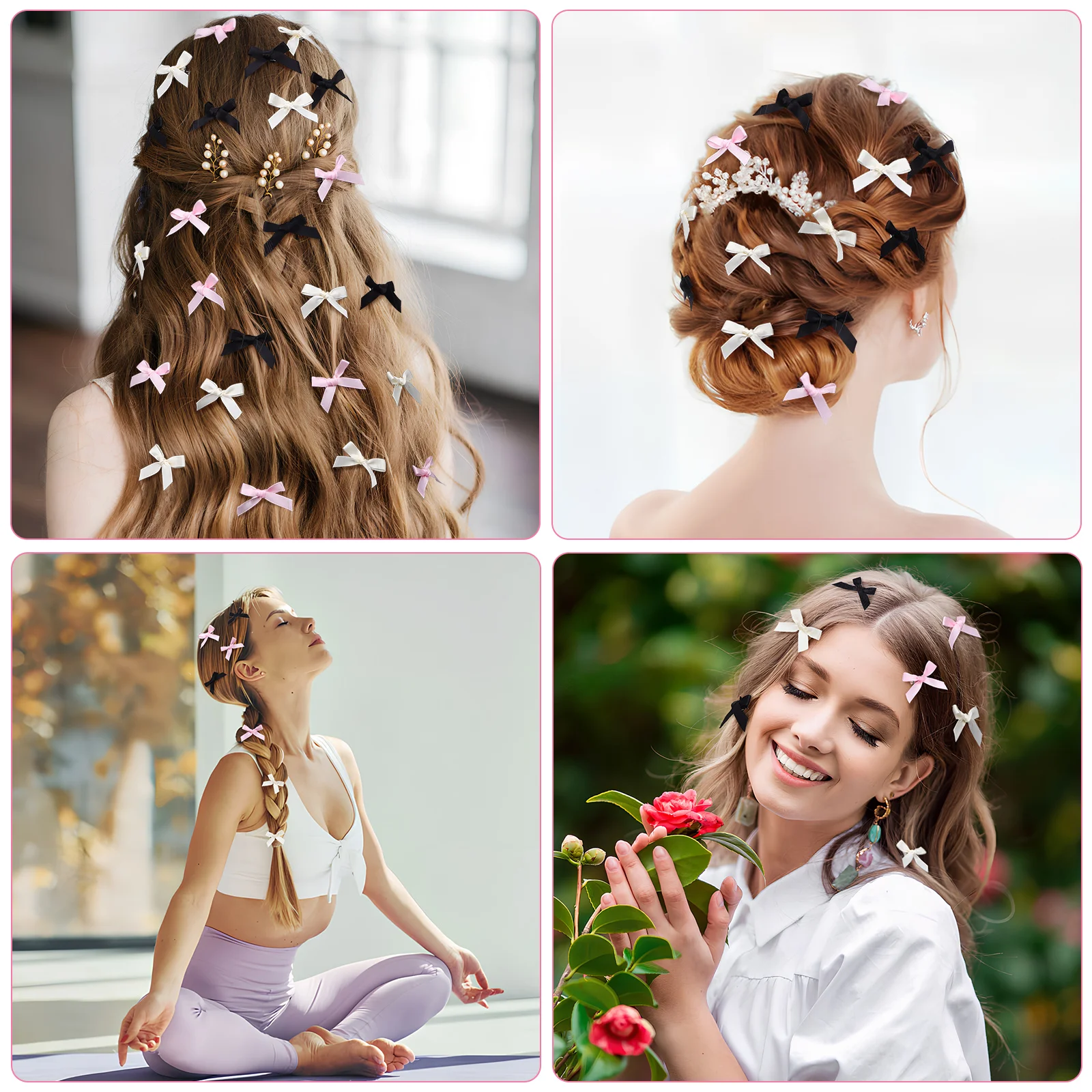 30 pçs arco hairpin mini bowknot clipes acessórios arcos de jacaré para mulheres presilhas decoração garra