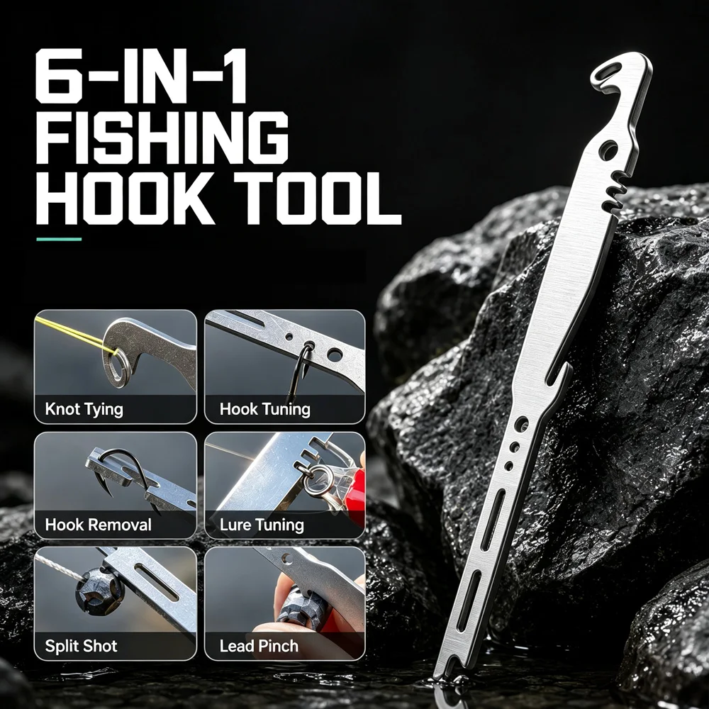 VIKINGAR Multifunctional Stainless Steel Fish Hook Remover Quick Disgorger Portable Fishing Hook Tool Fishing Accessories