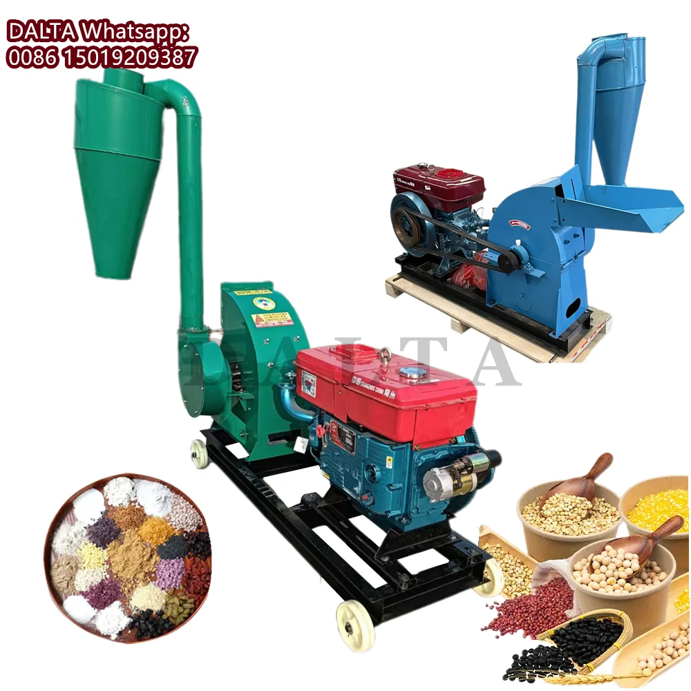 

35HP Многофункциональная молотковая мельница для корма для животных, 1000-1500 кг/ч, машина для дробления стебли рисовой шелухи, соломы Alfalfa
