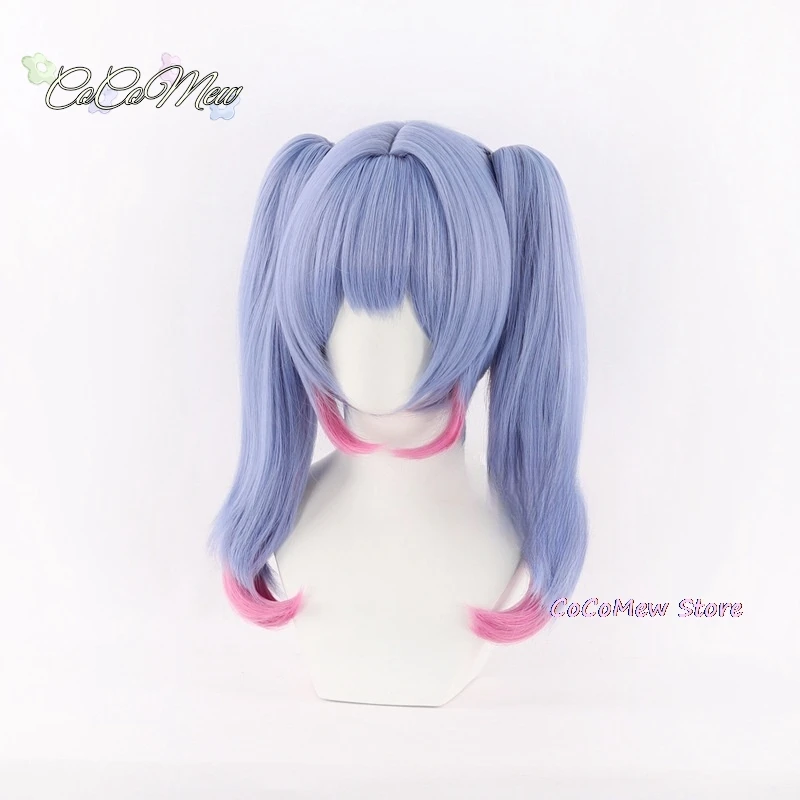 Mikuu parrucca Cosplay con foro di coniglio resistente al calore gioco di ruolo Idol Vtuber copricapo resistente al calore sintetico gioco di ruolo di Halloween