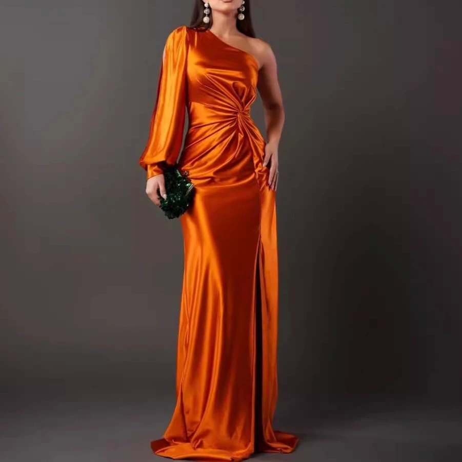 

2025 Spring New Evening Dress Fashion Socialite Temperament Waist Cinching Slim Fit Long Dress Elegant Temperament Dress