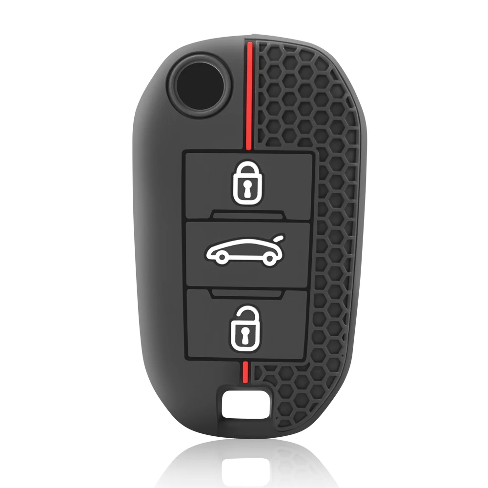 For Peugeot 508 301 2008 3008 408 For Citroen C4 CACTUS C5 C3 C4L Remote Car Key Shell Case Silicone Cover Bag 3 Buttons
