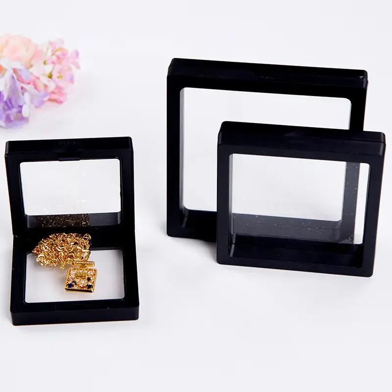 Scatola per esposizione di gioielli da ragazza Scatola per imballaggio di gioielli in pellicola di plastica trasparente Per anelli di collane di gioielli e scatola di immagazzinaggio da collezione