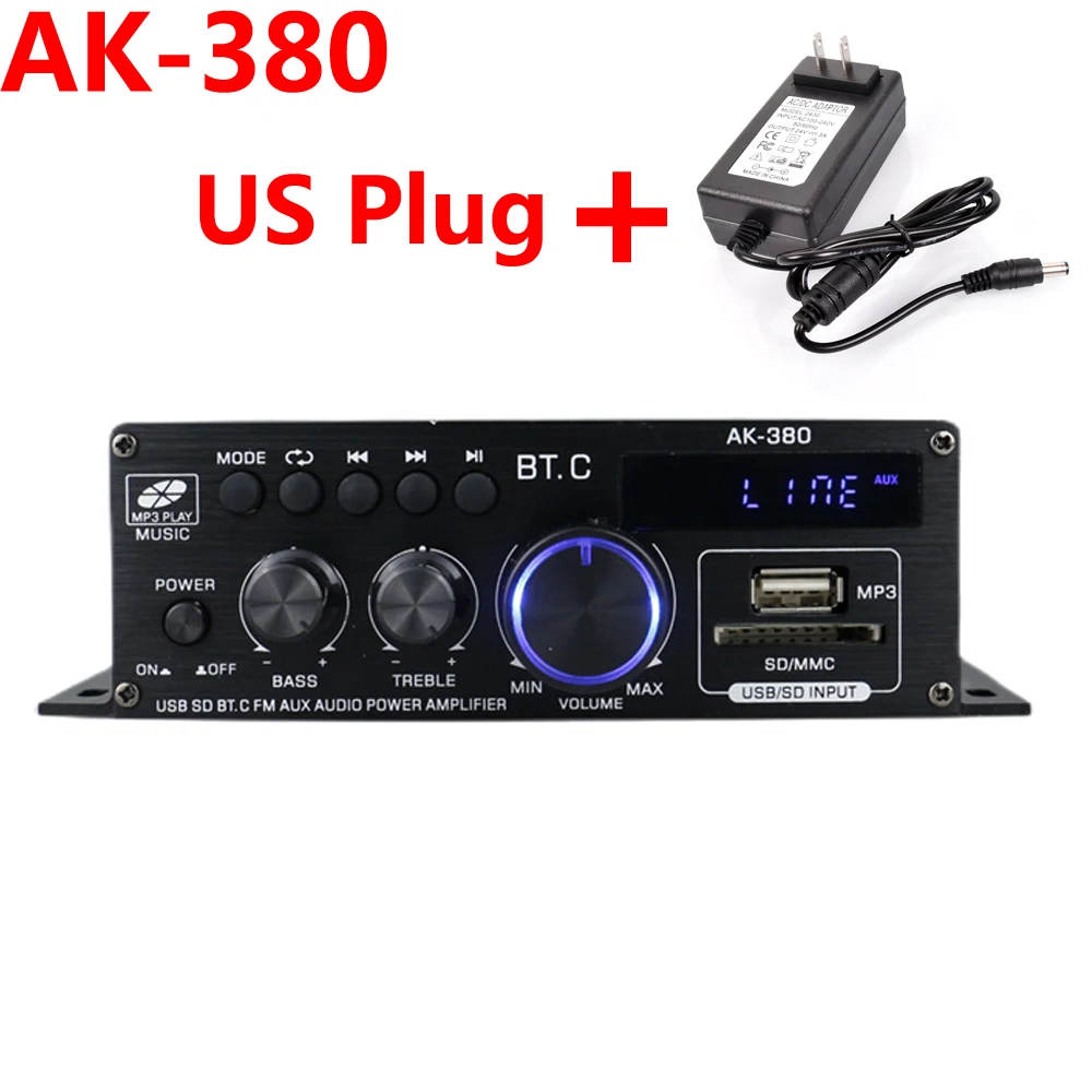 Woopker AK380 2.0 Channel HiFi Bluetooth Amplifier