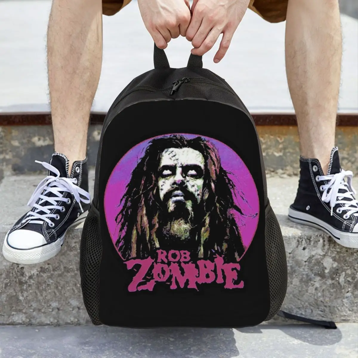 

Vintage Rob Zombie Band Art Backpack Daypack Large Capacity Kids BookBag School Bag Shoulder Bags for Men Women