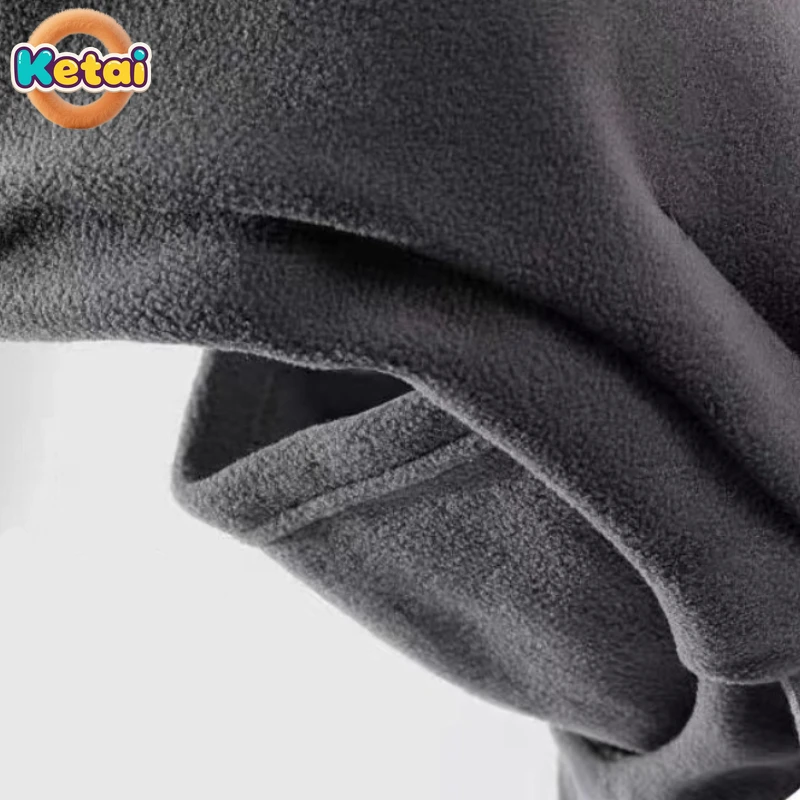 Cycling Scarf Integrated Hat, Men's and Women's Shake Grain Suede Cover, Men's Thick Electric Bike Windproof Hat, Warm Headband