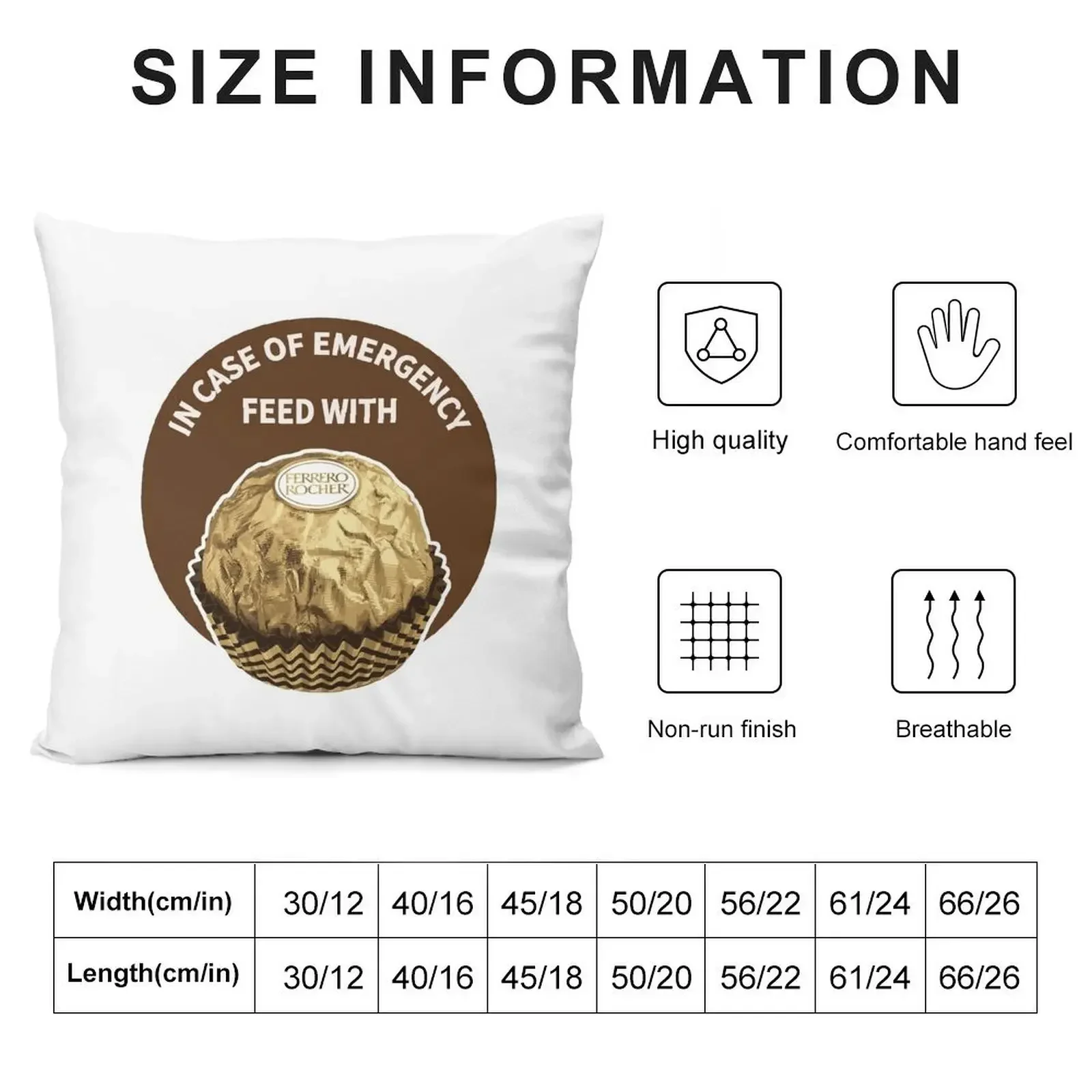 In Case Of Emergency Feed With Ferrero Rocher Throw Pillow Covers For Sofas Decorative Pillow Covers For Sofa pillow