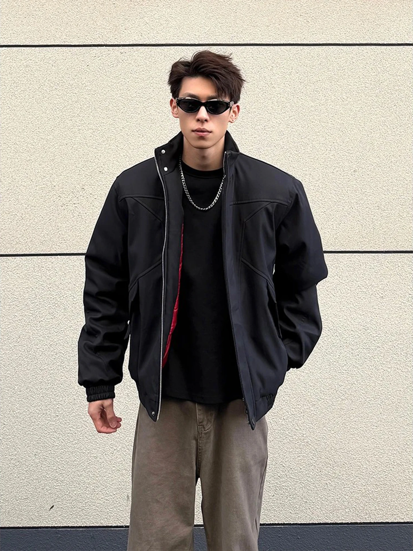 

Мужская зимняя куртка-пилот American Style Red Pilot из хлопка с широкими плечами, ветрозащитная, с воротником-стойкой, для работы