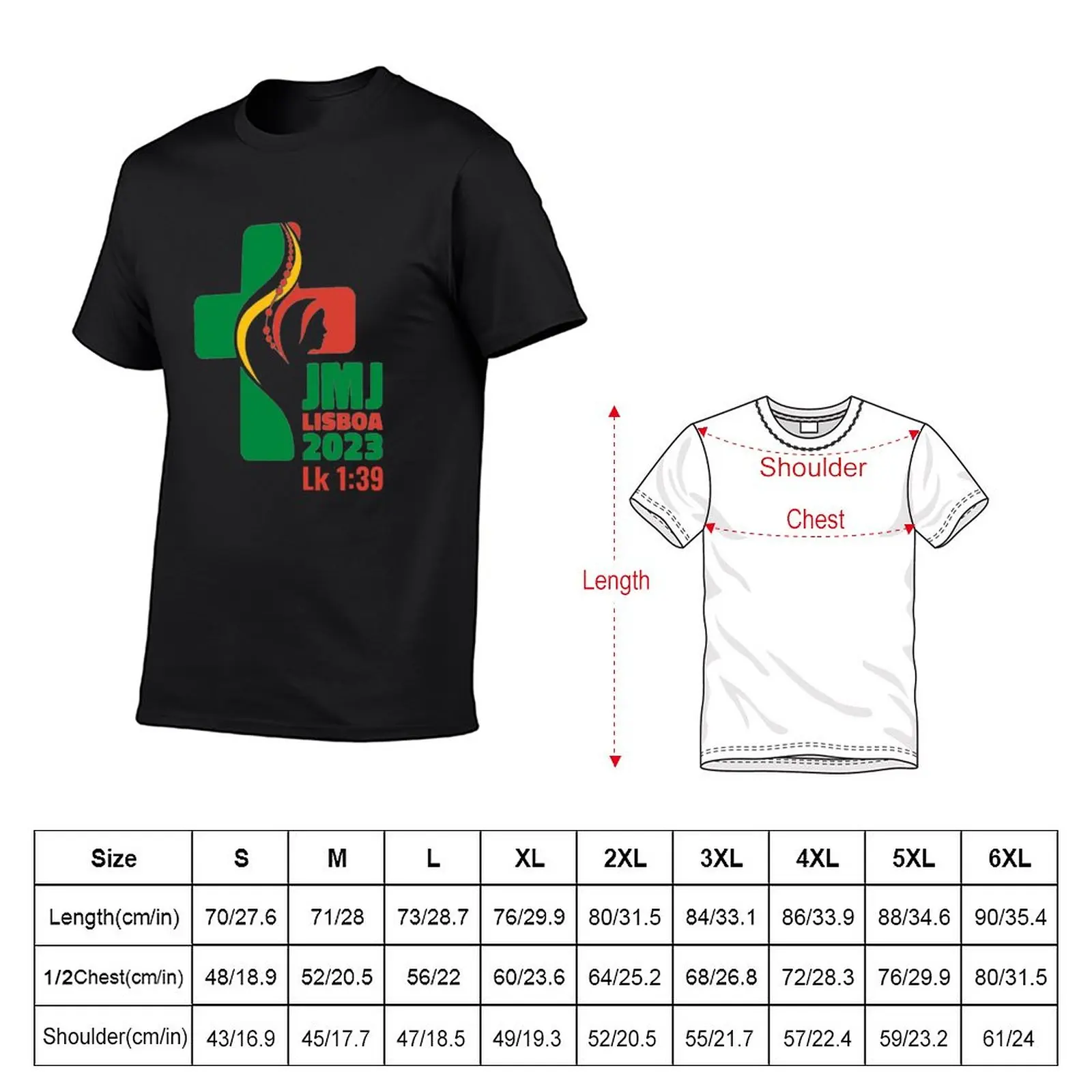 New GMG World Youth Day Lisbon 2023 official logo, JMJ Lisboa 2023 T-Shirt tops sweat shirt plain black t shirts men