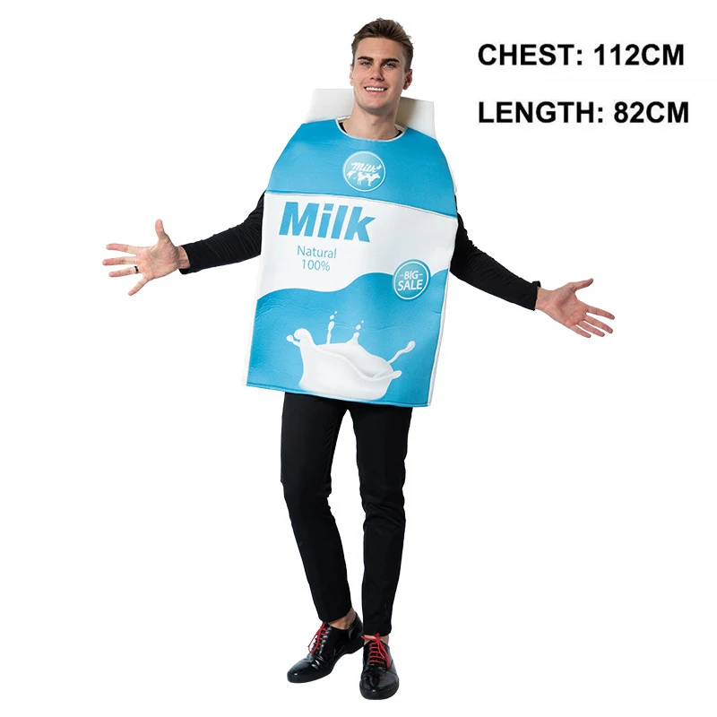 Grappige Melkkoekjes Cosplay Halloween Kostuums Koekje Voor Volwassen Vrouwen Mannen Kerstfeest Groep Familie Bijpassende Outfits