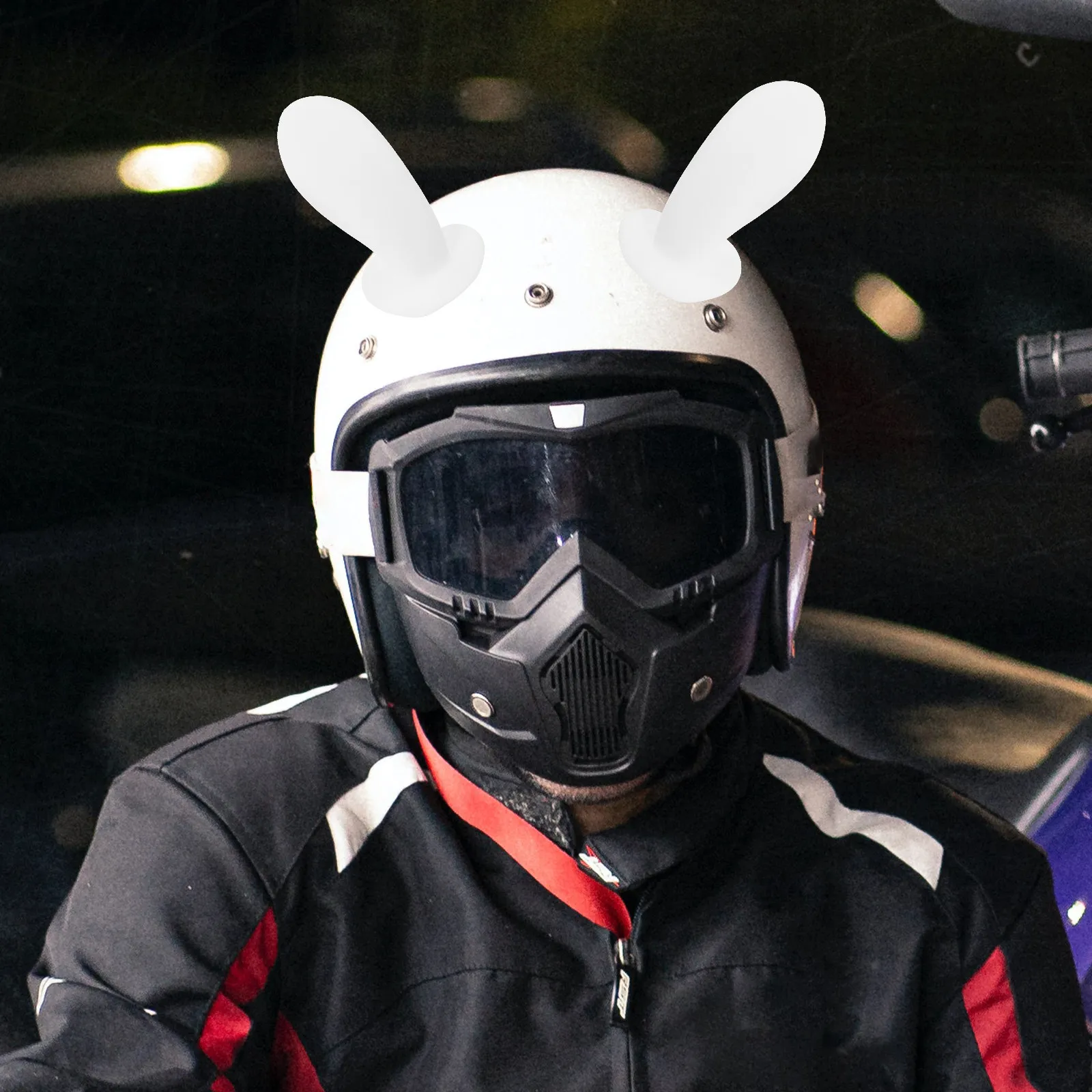 

1Pair Rabbit Ears Decorative Motorbike Accessory Unique Style Fun Lightweight Safe Decoration Creative Rabbit Ear