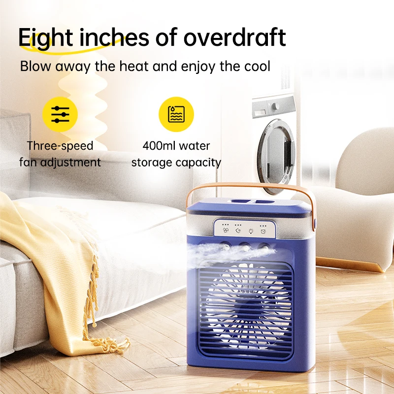 Timer Function Mini Evaporative Air Cooler Personal Air Cooling Fan Portable Air Conditioners for Bedroom Office Desk