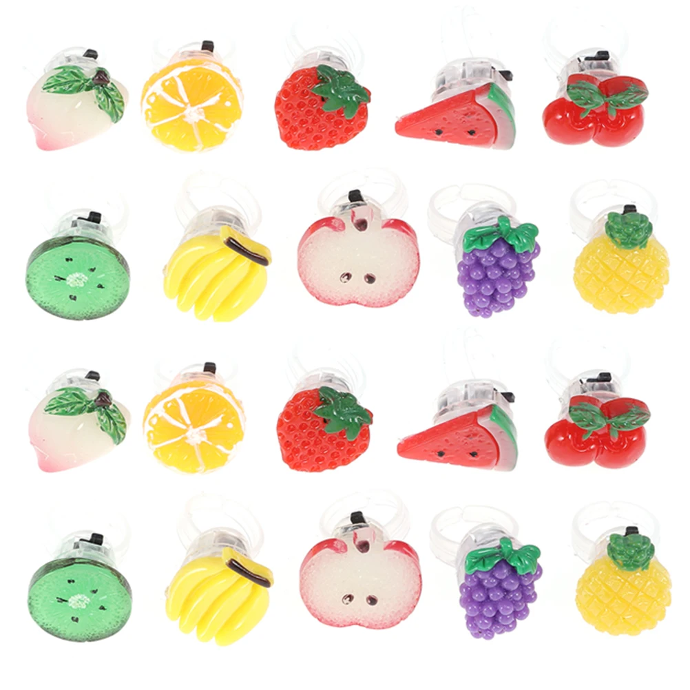 

28 Pcs Glowing Ring Assorted Color Rings Halloween Led Crystal Portable for Girls Finger Plastic Exquisite Decorations