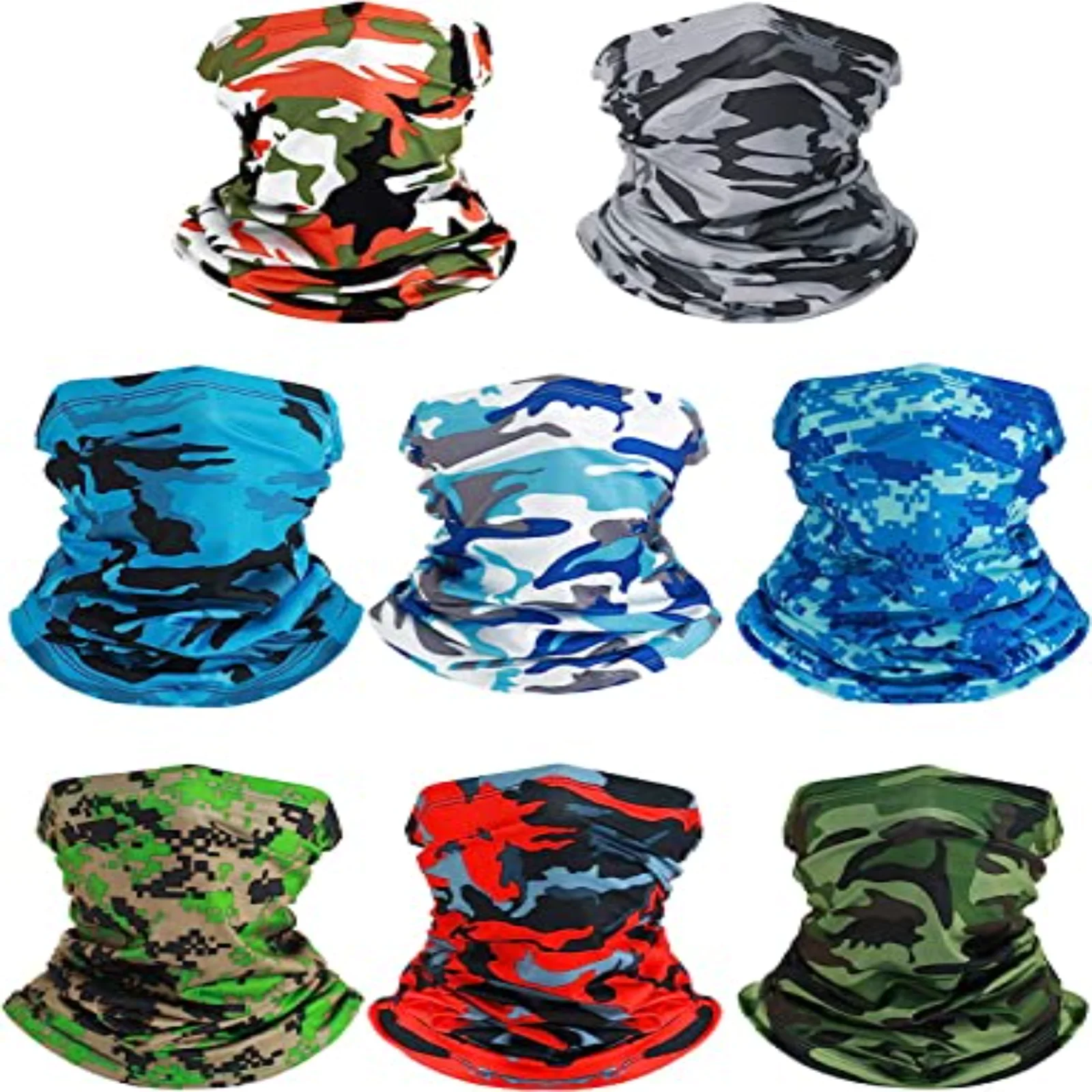 

8 Pieces Summer Sunscreen Set Unisex Neck Mask Breathable Face Towel Headgear Scarf Motorcycle Neck Cover Fishing Bandana Turban